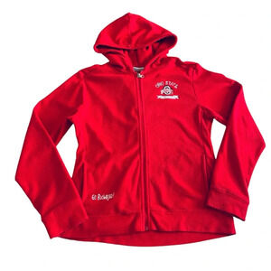 Ohio State Red Fleece Hoodie Sweatshirt Zippered Jacket Sz 14/16